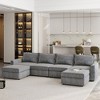 NicBex Modern 115" Chenille Sectional Sofa Modular U Shape Sofa Couch with 2 Ottomans for Living Room Apartment, Gray - 3 of 4