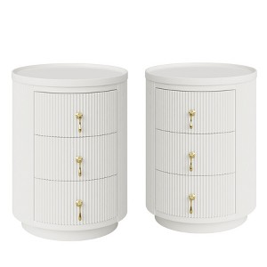 Tribesigns No Assembly 3-Drawer Nightstand, White - 1 of 4