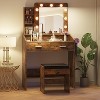 Acekool Vanity Desk with Mirror & Lights, Power Outlet, 3 Lighting Modes, 2 Drawers, Makeup Table for Bedroom - 3 of 4