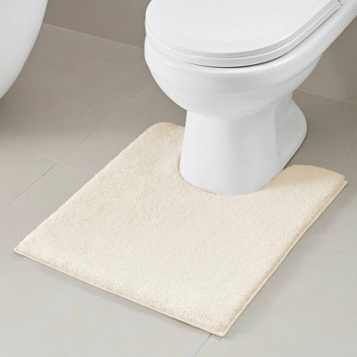 Off-White Tufted Microfiber Contour Bath Rug