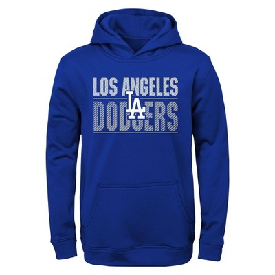 Girls Youth White Los Angeles Dodgers Color Run Cropped Hooded Sweatshirt