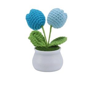 Unique Bargains Artificial Plants Hand-Knit Tulip DIY Yarn 1.97"x1.97"x5.51" 1 Pcs - 1 of 4