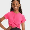 Girls' Twist Front Ribbed T-Shirt - All In Motion™ - 3 of 3