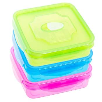 Lexi Home Colorful Plastic Sandwich Container Set with Lids (3-Pack)