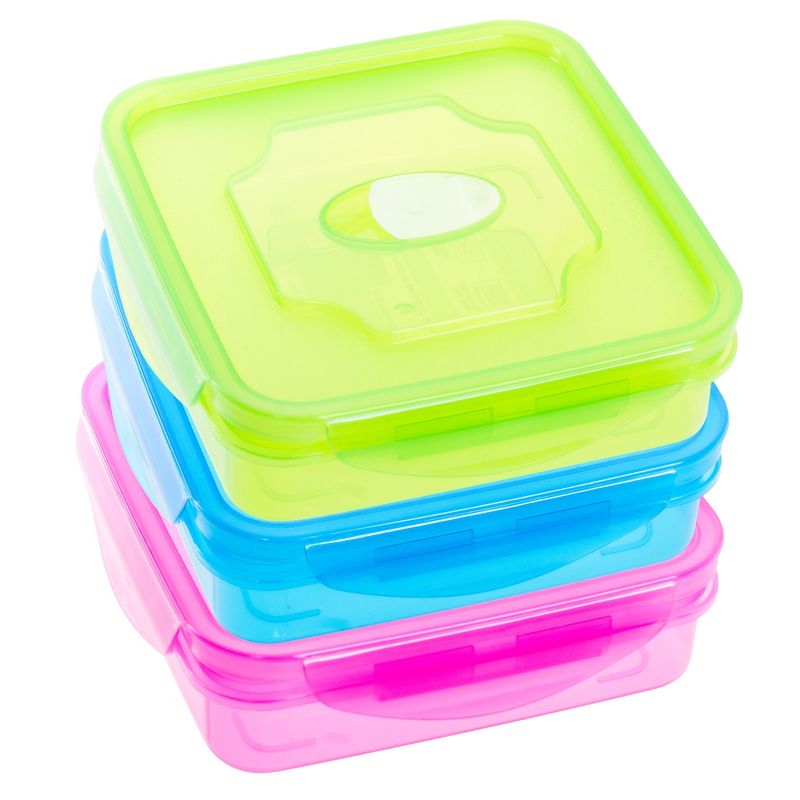 Lexi Home Colorful Plastic Sandwich Container Set with Lids (3-Pack), 1 of 7