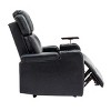 PU Leather Power Recliner with Cooling Cup Holder,Home Theater Recliner with Bluetooth Speaker,Power Recliner Chair with USB Ports-Coolbibila - 3 of 4