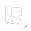TIRAMISUBEST Nightstand with Hairpin Legs, Two Drawers for Industrial Bedrooms - 2 of 4