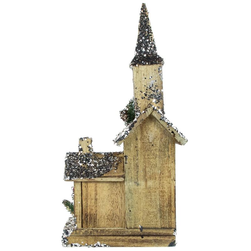 Northlight 17" LED Lighted Rustic Church Wooden Christmas Table Decoration, 4 of 8