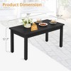 Outdoor Coffee Table Rectangle, HDPS Patio Coffee Tables for Outside, All Weather Patio Coffee Table with Slatted Tabletop for Garden, Balcony Black - 4 of 4