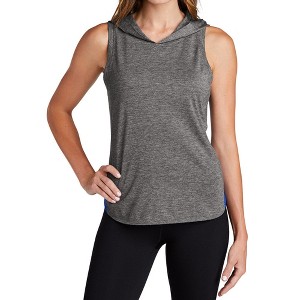 Mafoose Ladies Ultra-Soft with Mesh PosiCharge Tri-Blend Moisture-Wicking Draft Hoodie Tank Top - 1 of 4