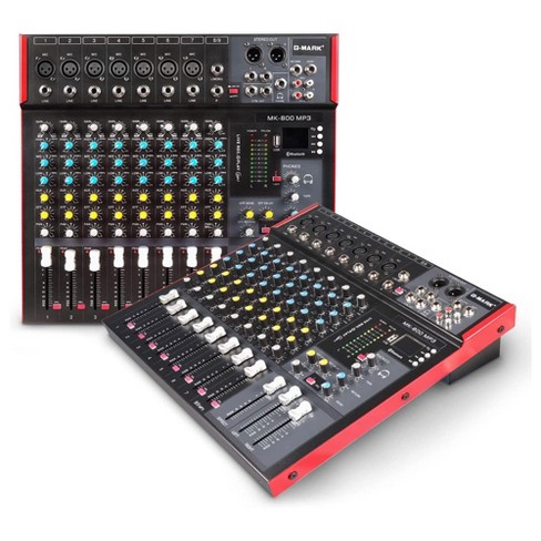 eftertænksom stemme Refinement G-mark Mk800mp3 Professional 8 Channel Audio Mixer Console With Mp3 Player,  Bluetooth Wireless Connection, +48v Phantom Power, And 16 Dsp Effects :  Target