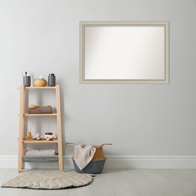 Romano Silver Narrow Wood Framed Full Length Bathroom Mirror