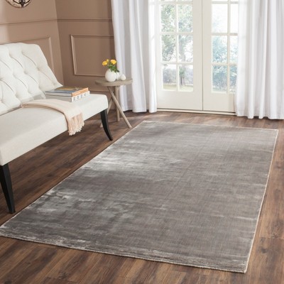 Handmade Steel Solid Wool and Viscose 8' x 10' Rug