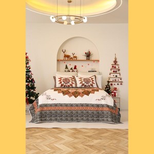 Marcielo 3 Pcs Queen Size Lightweight Festival Quilt Bedspread Set - 1 of 4