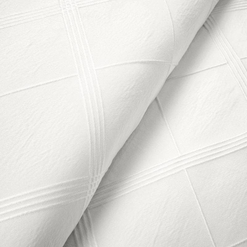 Lush Decor 3pc Diamond Geo Gacquar Comforter Bedding Set White, 4 of 10