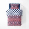 Bacati - Mix N Match Blue/Red 4 pc Cotton Toddler Bedding Set - 4 of 4