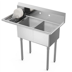 winado 2 Compartment Stainless Steel Sink With Left Side Drainboard - 1 of 4