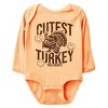 SmileyWorld Cutest Turkey Distressed - Baby Long Sleeve Bodysuit - 3 of 4