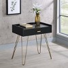 Syemin End Tables Wood Storage End Table Nightstand with Shelf Sofa Storage Side Table Bedside Tables for Small Space, Black, 22"*14"*24" - 3 of 4