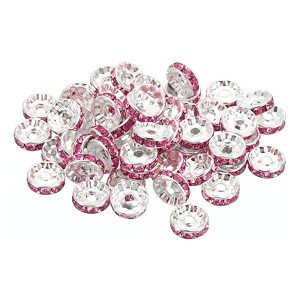 Unique Bargains Rhinestone Small Round Bulk Glass Spacer Beads for Jewelry Making 100 Pcs - 1 of 4