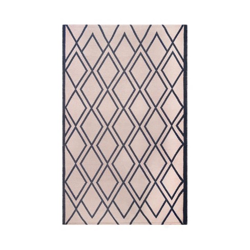 Blue Nile Mills Modern Lattice Indoor/ Outdoor Area Rug, 6' x 9', Grey, Gray