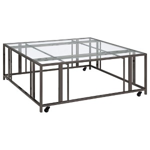 Coaster,Adri Square Glass Top Coffee Table with Casters - 1 of 4