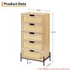 47 Inches Tall Rattan 5-Drawer Dresser w/ Retro Design, Spacious Storage Chest w/ 5 Large Drawers & Display Top - 2 of 4