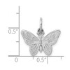 Black Bow Jewelry 14k White Gold Textured and Polished Butterfly Pendant, 17mm - 4 of 4