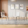 Set of 4 Dining Chairs PU Leather Upholstered Dinner Chairs Armless Chairs Accent Chairs with Padded Seat - Modernluxe - 2 of 4