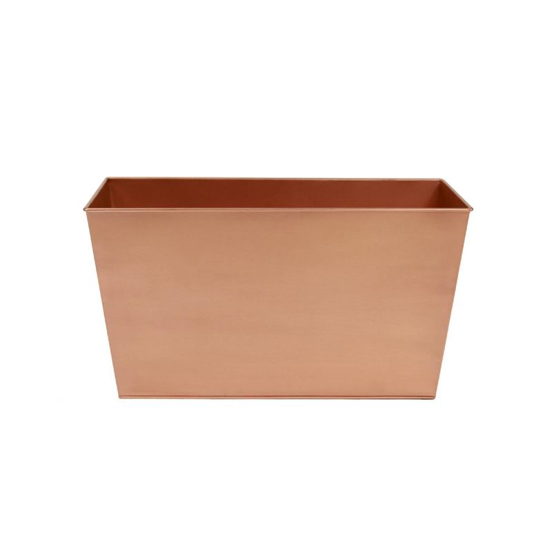 ACHLA Designs 22&#34; Wide Rectangular Flower Box Galvanized Steel Copper Plated, 1 of 6