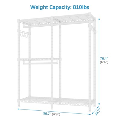 White Heavy Duty Freestanding Wire Closet Organizer