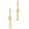 SHINE by Sterling Forever Sterling Silver Pear Cut Bezel Set Huggie Hoop Earrings - 2 of 4