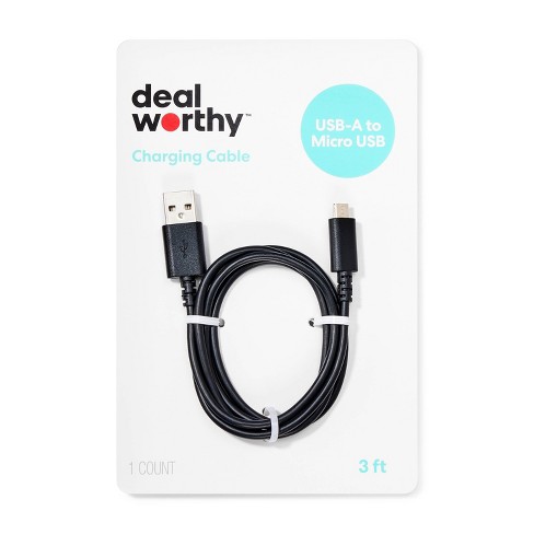 3' Micro Cable - Dealworthy™ Black : Target