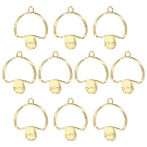 Unique Bargains DIY Crafts Earrings Necklace Bracelet Making Alloy Open Back Mushroom Bezel Pendants 10 Pcs - 1 of 4