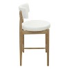 Gulches Set of 2 Mid Century Modern Counter Stools,Natural and Beige - 4 of 4