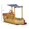 Aghana Digitals Kids Wooden Sandpit with Adjustable Canopy, Bench Seats, Chalkboard & Tic Tac Toe, - 4 of 4