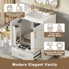 24"/30"W Bathroom Vanity with Ceramic Sink, Bathroom Storage Cabinet with Divided Drawer, Door Shelves & Soft Close Door - ModernLuxe - 3 of 4