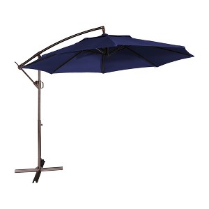 CLIHOME 11 ft. Outdoor Cantilever Umbrella 360-degree Rotation Patio Offset Umbrella with Cross Base - 1 of 4