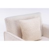 LOVMOR Accent Chair, Upholstered Fleece Armchair with Gold-Finished Metal Legs&pillow, for Living Room, Bedroom, White - 2 of 4
