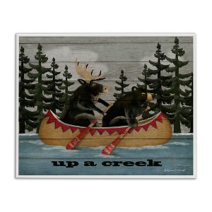 Stupell Industries Up A Creek Woodland Cabin Canoe Framed Giclee Art - 1 of 4