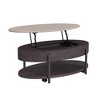 Nica 2PC Occasional Table Set in White and Brown-Coffee Table and End Table - 3 of 4