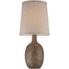 360 Lighting Chalane Rustic Accent Table Lamps 23 1/2" High Set of 2 Antique Bronze Hammered Natural Linen Shade for Bedroom Living Room Bedside House - 3 of 4