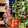 NAYSAYE Party Decoration and Accessories Christmas Gift Box Set with Festive Holiday Charm for Home and Garden, Red and White, 7.87"*7.87"*9.45" - 4 of 4