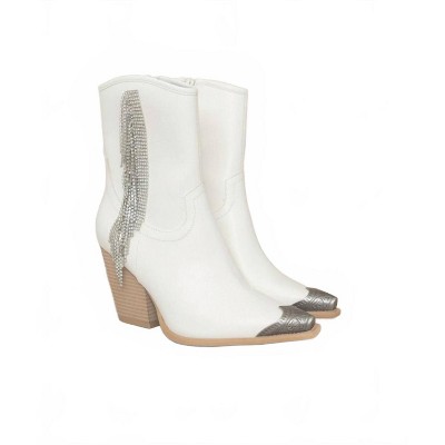 Women's Wo's Rhinestone Fringe Cow Western Boot - OASIS SOCIETY