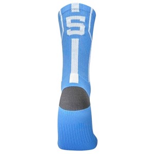 Mk Socks Player ID Jersey Number SINGLE Crew Sock - Columbia Blue, White - 1 of 1