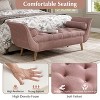 KWPZQEB Upholstered Bench for Bedroom End of Bed, Velvet Padded Bench with 2 Pillows & Solid Wood Legs, Button Tufted Ottoman for Living Room - 2 of 4