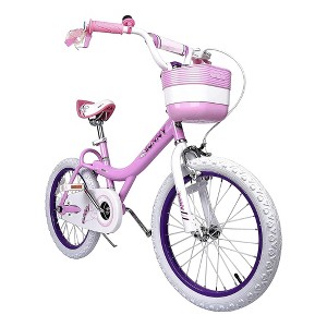 RoyalBaby Bunny 18" Kids Bike with Kickstand, Dual Brakes, Basket & Bell, Pink - 1 of 4