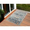 2' X 3' Blue and Orange Floral Stain Resistant Indoor Outdoor Area Rug - 2 of 4