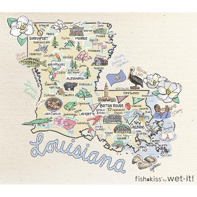 Wet it By Fishkiss State Washcloth - Louisiana