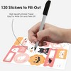 Big Dot of Happiness Pastel Halloween - Assorted Pink Pumpkin Birthday Party Gift Tag Labels - To and From Treat Stickers - 12 Sheets - 120 Stickers - 3 of 4